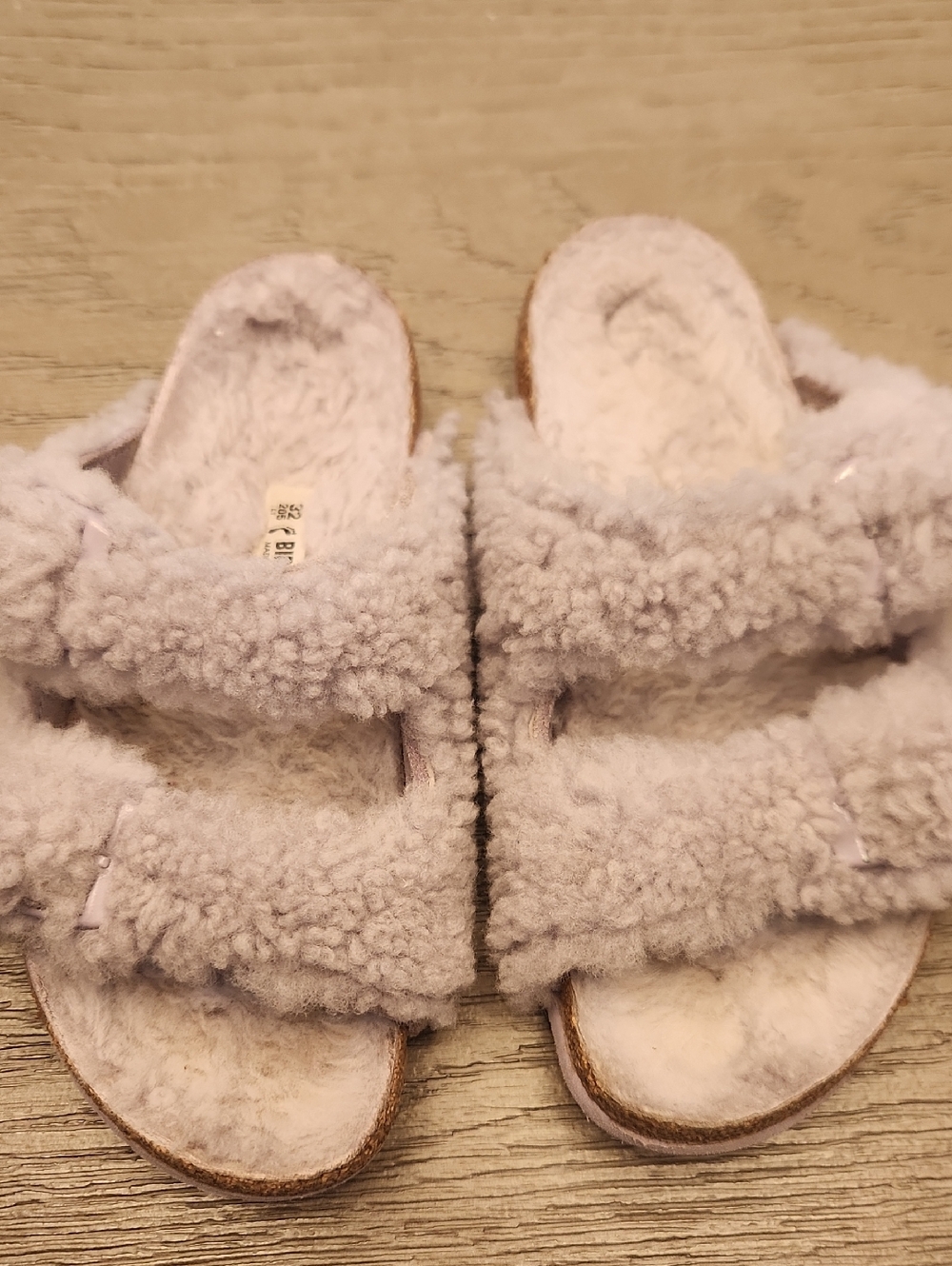 Birkenstock Arizona Kids Shearling Sandal In Purple Fog